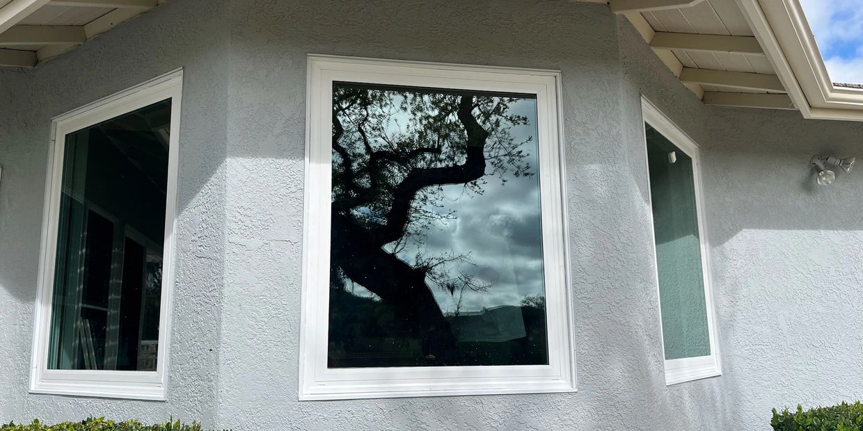 Upgraded windows installed on a house