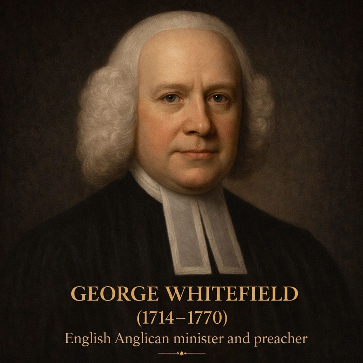 Portrait of George Whitefield, English Anglican minister and preacher.