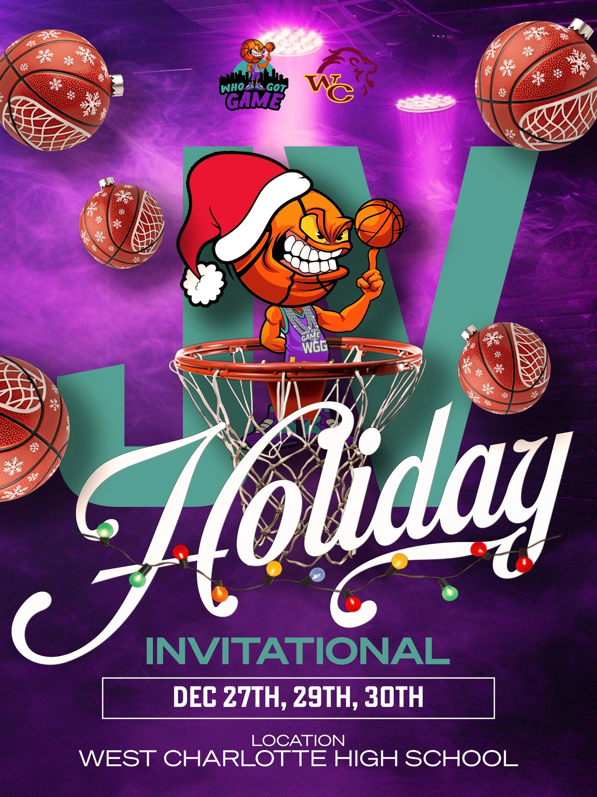 Holiday basketball invitational event at West Charlotte High School in December.