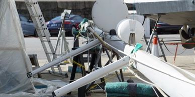 Selden mast being made ready for stepping