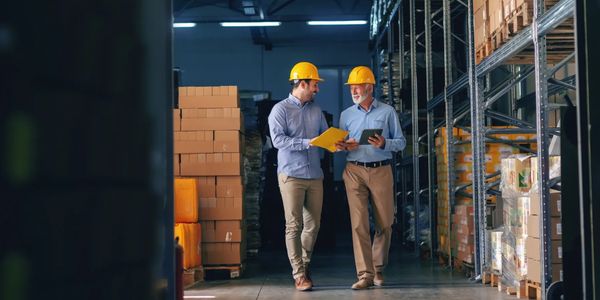 Stock managers walking the storeroom