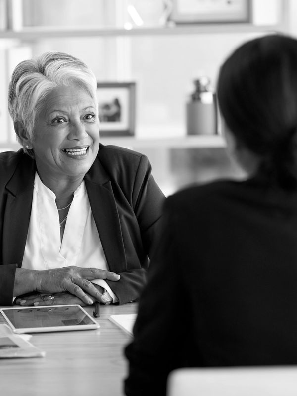 A senior, talented job seeker doing an interview for a role with a diversity friendly employer