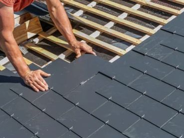 Slate roof and battens installation