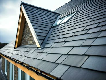 Pitched slate roof with apex
