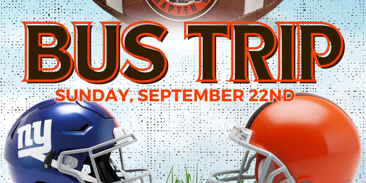 Football bus trip for Giants vs Browns on September 22nd.