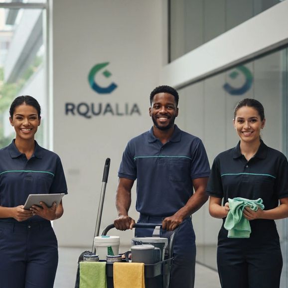 A facility/cleaning team (professional, neutral look)