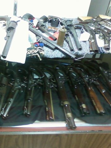 Antique handguns by Colt and Remington. along w/ military single shot belt pistols ,holster pistols 