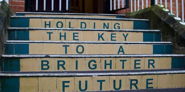 Hidden History Tours UK - Dorchester Prison entrance steps bearing unique message for prisoners