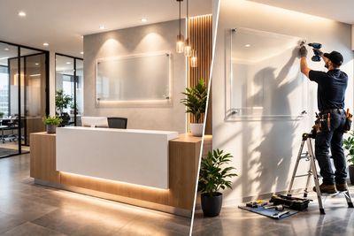 Example of acrylic signage installation.