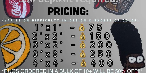 We offer custom tiffed rugs and mats for your auto, home, office, RV and more. We offer designer cus