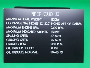 Aircraft Info Tag
Engraved in Black with white lettering