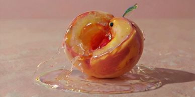 An extremely juicy peach.