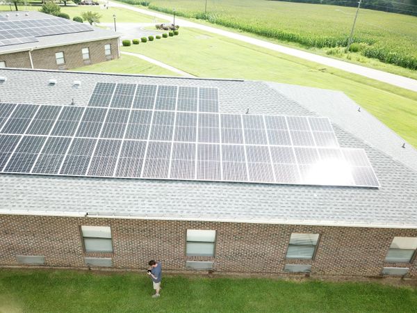 Commercial solar site on roof