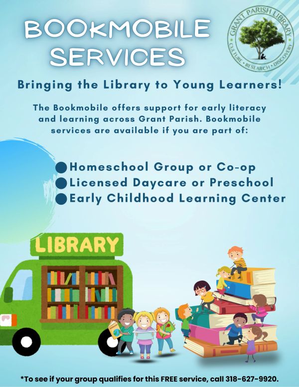 Bookmobile brings library services to young learners in Grant Parish.