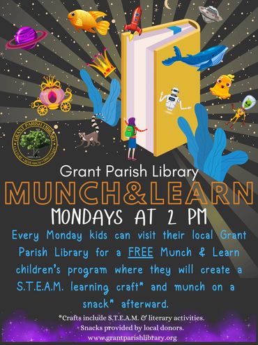 Munch and Learn Kid Crafts every Monday at 2pm
