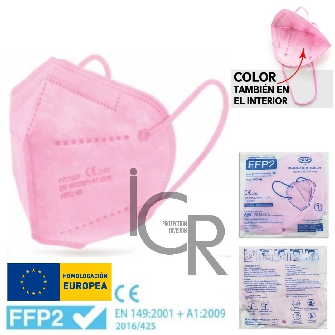 Mascarilla Ffp2 Rosa Homologada C E Mod Cn