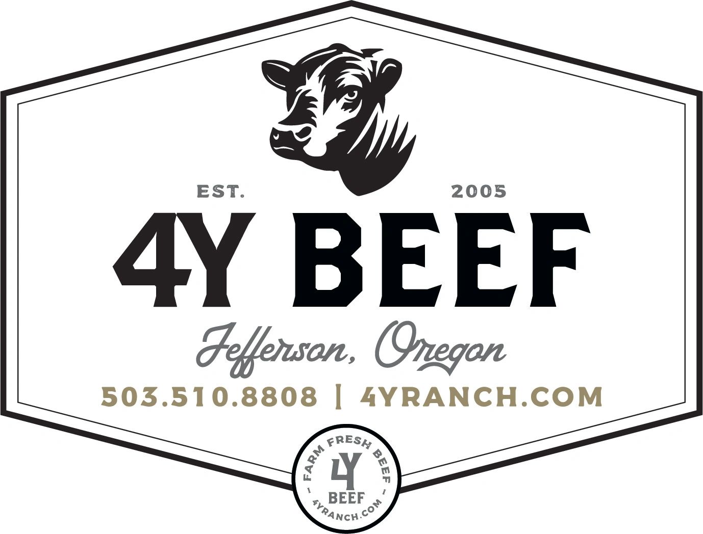 Logo for 4Y Beef from Jefferson, Oregon.