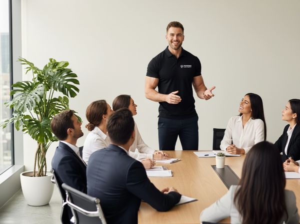 Group of people being trained by a fire safety trainer
