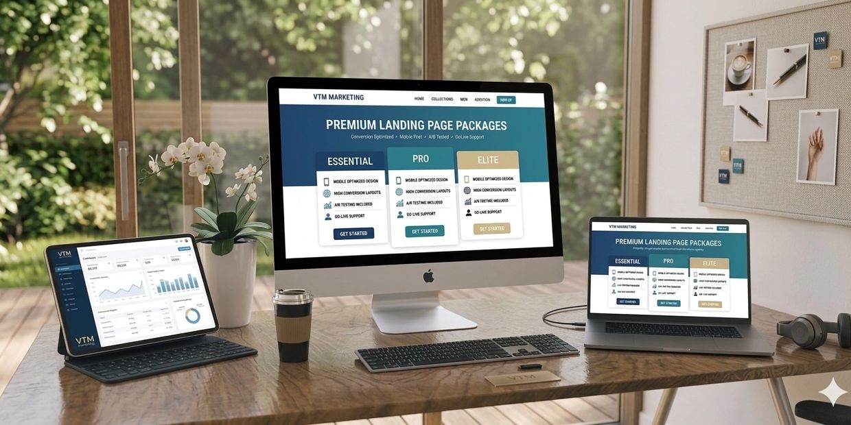 Sales Landing Pages, Affordable Landing Pages from VTM Marketing