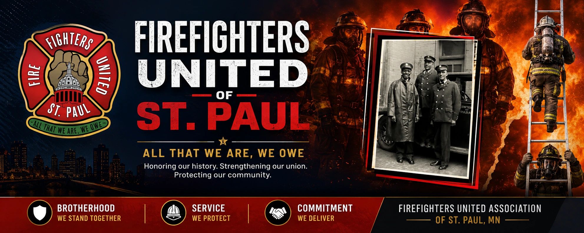 Firefighters United of St. Paul honoring history and community.