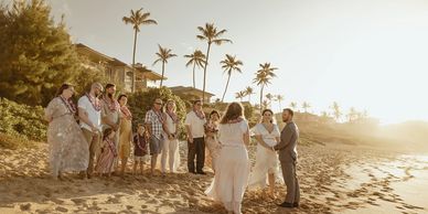 Invite all your favorite people (up to 25 guests) to your small Maui beach wedding. 