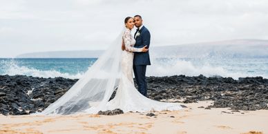 Sunrise Beach Elopement in Maui, Hawaii. 