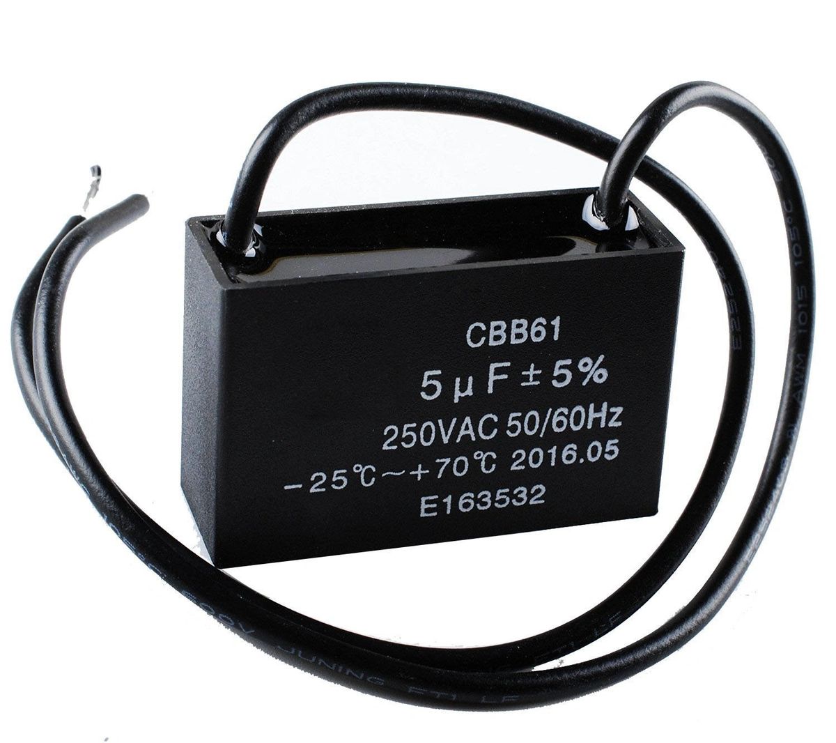 Ceiling Fan Capacitor For Compatible With New Tech 5uf 250vac 50 60hz 2 Wire