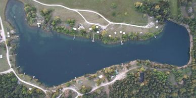 Areal view of The Scuba Ranch