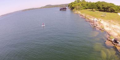 Areal view of Windy Point Park and Lake Travis