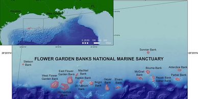 Flower Gardens National Marine Sanctuary reef map