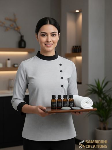 Spa worker in her professional uniform