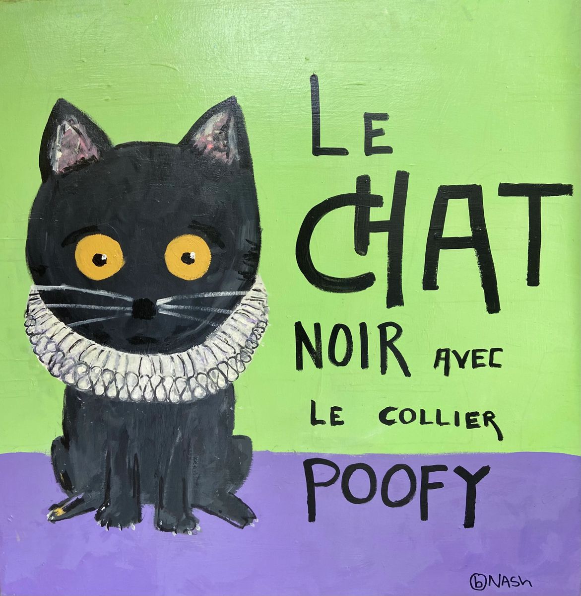 Le Chat Noir Avec Le Collier Poofy