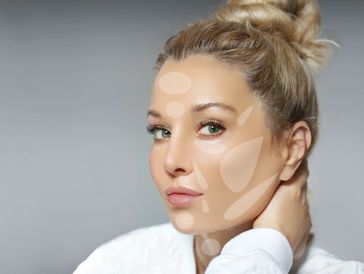 Hyaluronic acid injections for specific areas on a woman's face