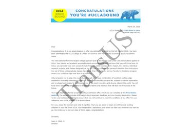 UCLA录取通知