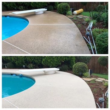Pool deck cleaning in Rockledge, FL removing algae and water stains