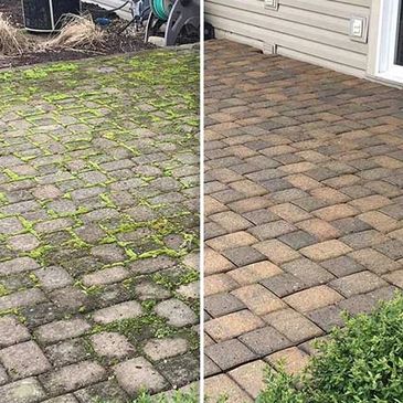 Patio and walkway pressure washing in Melbourne, FL removing mildew buildup