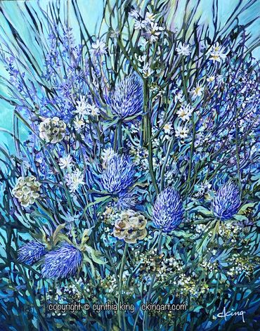 #thistles, #teasels, #blue flowers, #teal, #blue