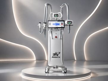 Modern medical or cosmetic device on a futuristic platform.