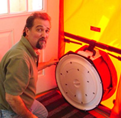 blower door testing with BPI certified analyst