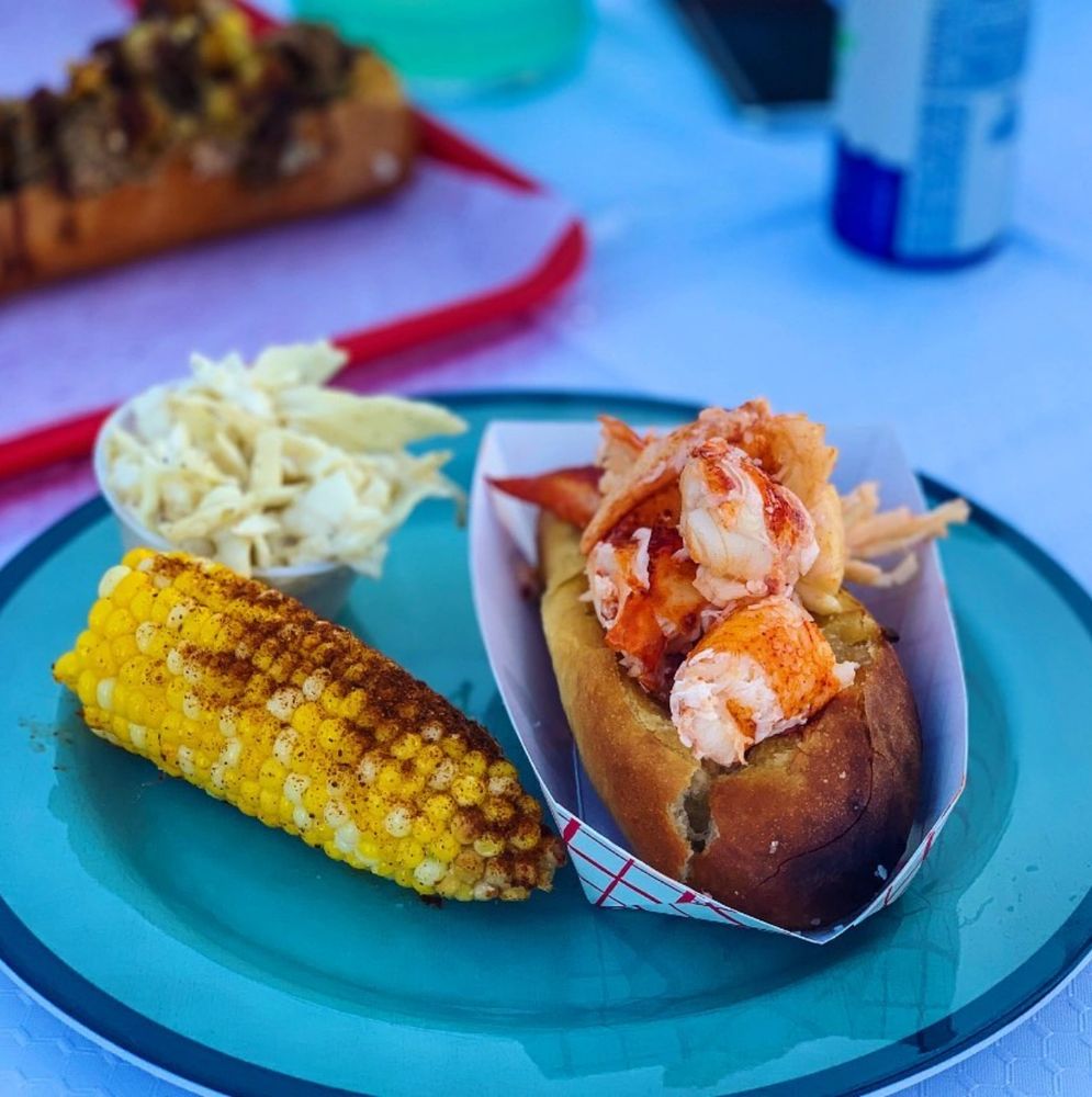 Our lazy lobster roll pulled high with fresh lobster caught and shucked every morning