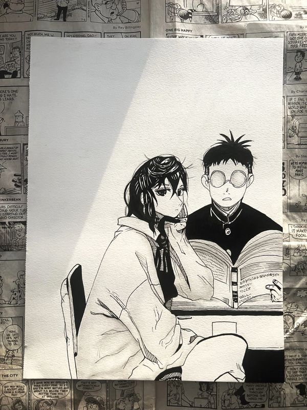 School Girl Protecting A Nerd
