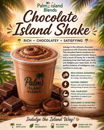 Treat yourself to a tropical twist on a classic favorite. Chocolate Island Shake blends rich cocoa, 