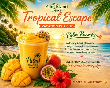 Take your taste buds on an island getaway with Tropical Escape. This vibrant blend of juicy mango, s