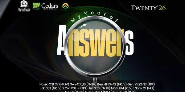 Graphic design highlighting 'My Year of Answers' with magnifying glass effect.