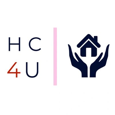 Logo with 'HC 4U' text and hands holding a house icon.