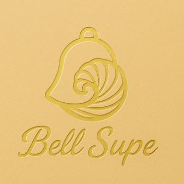 Elegant golden logo featuring a bell and swirl design with 'Bell Supe' text.
