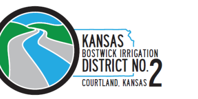 Logo for Kansas Bostwick Irrigation District No. 2 in Courtland, Kansas.