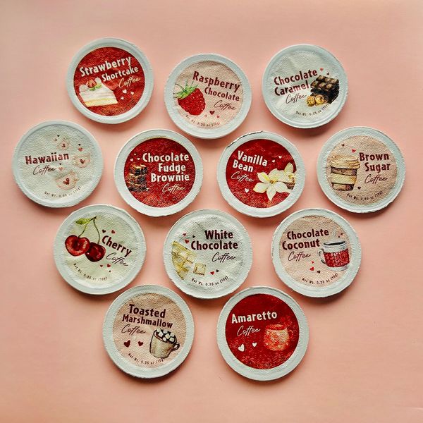 Set of 12 Valentine’s Day Coffee cup sampler. 