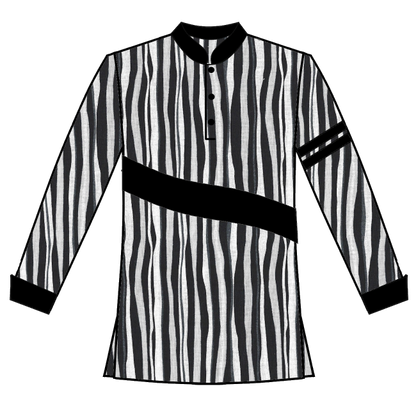 170-Black Wavely Print with Wave