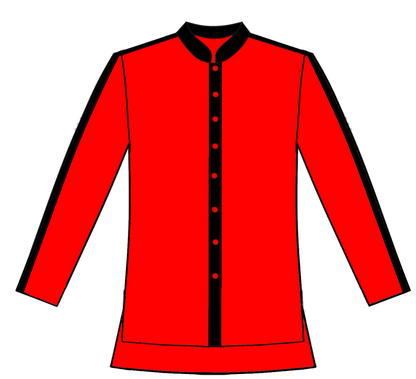 245-Solid Button Front with Black Stipes Down Sleeves - Image 3